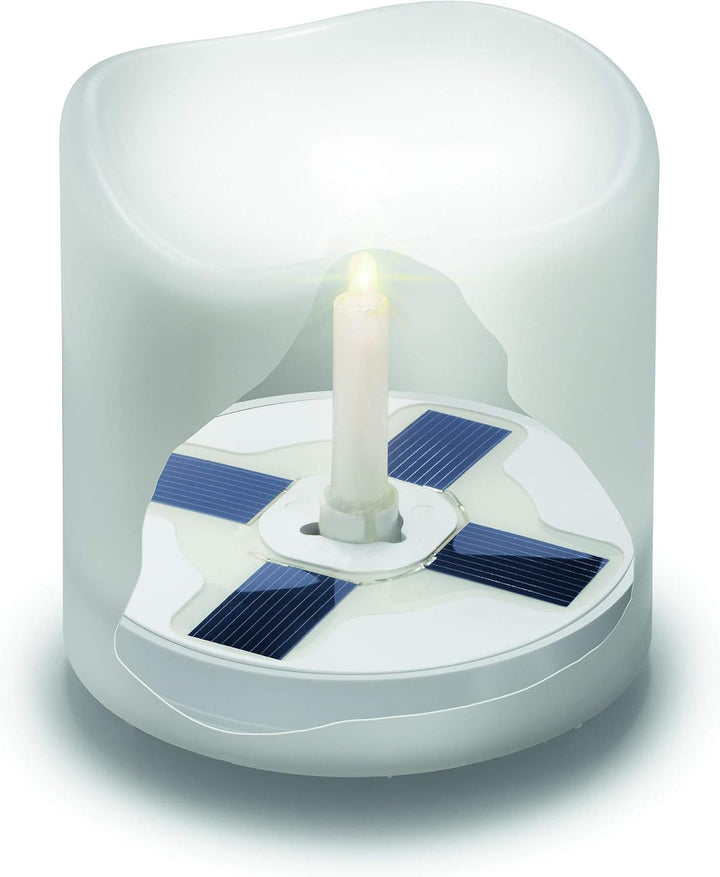 Esotec Solar Kerze Windlicht Deko Dream, Echtglas Solarleuchte, LED Tischlicht, Laterne, Flackerlich