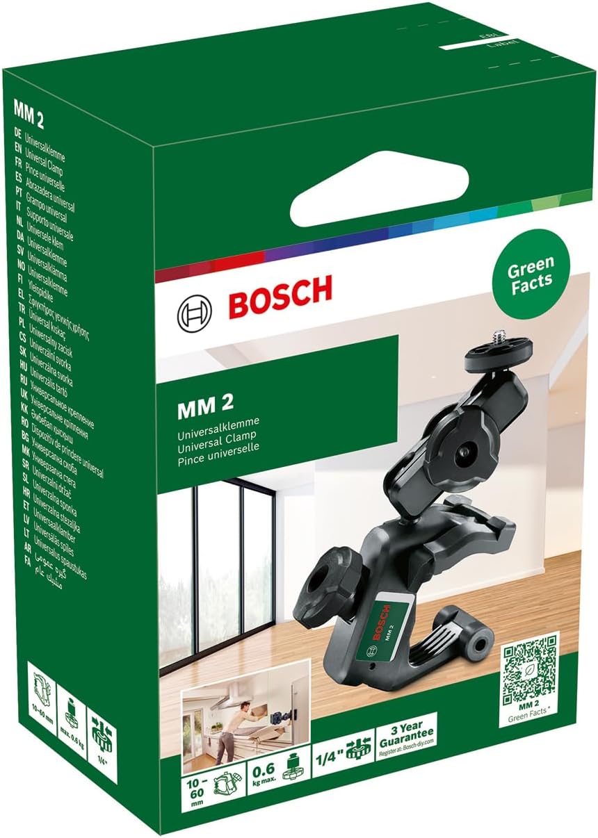 Bosch Universalklemme MM 2 (mit Klemmbereich 10-60 mm und Höhenverstellung 40-95 mm für schnelle und