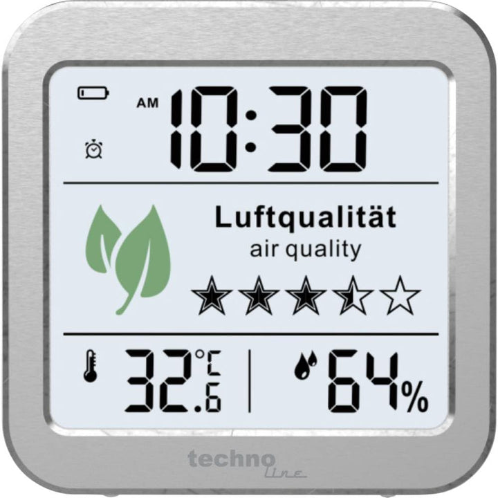 technoline WL1020 Luftgütemonitor zur Überwachung der Raumluftqualität, Nachfolger des WL1005, Tempe