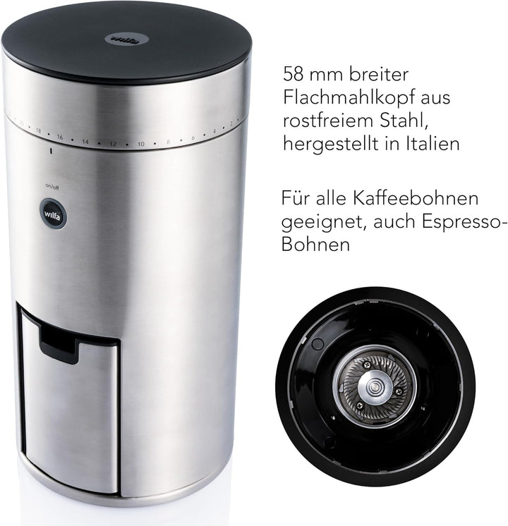 Wilfa SVART UNIFORM Kaffeemühle - 41 Mahlgradstufen - Edelstahl Scheibenmahlwerk - 58mm Flachmahlkop