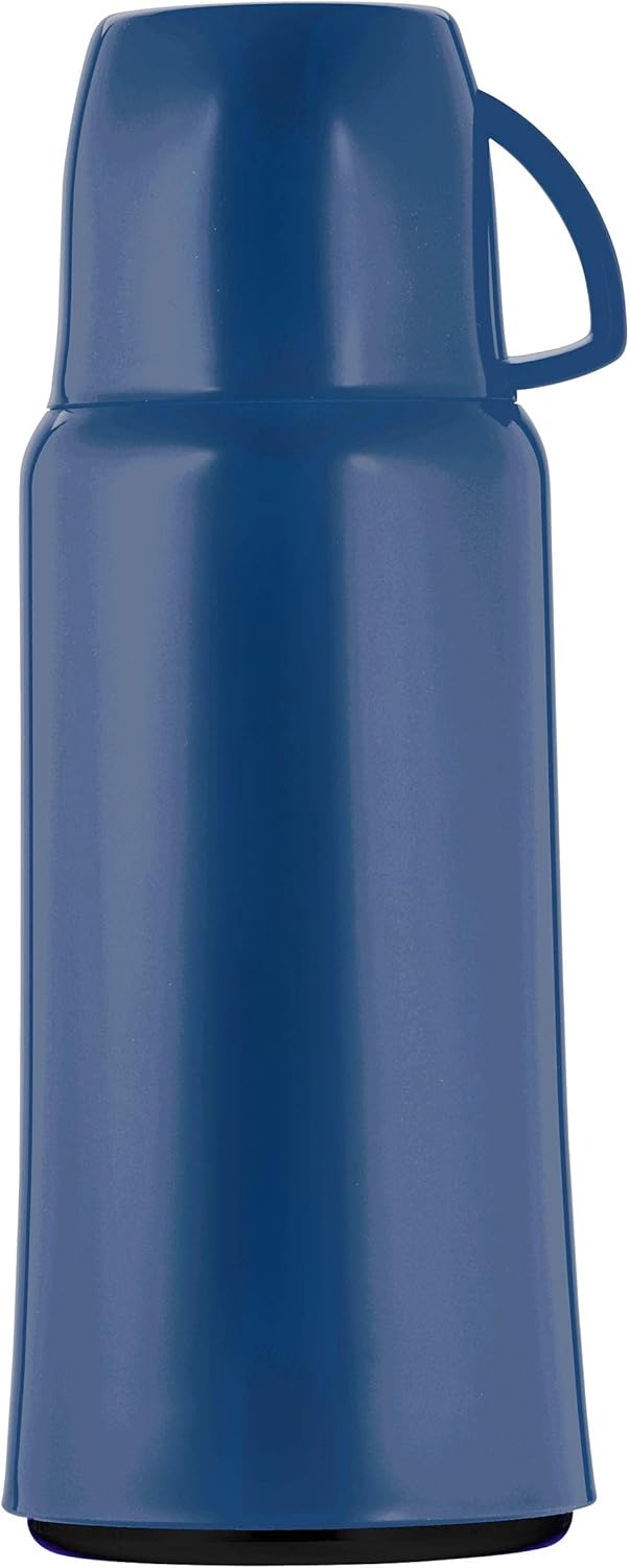 Helios Elegance Thermoskanne Taubenblau 1,0 l – 6h Heiss - Hält Getränke heiss & kalt - Robustes Des