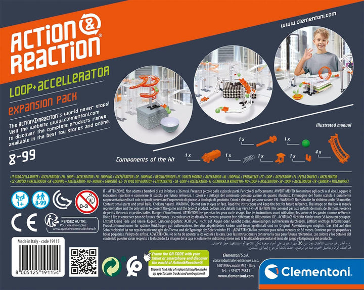 Clementoni 19115 Galileo Science – Action & Reaction Looping, spektakuläres Zubehör für die Kugelbah