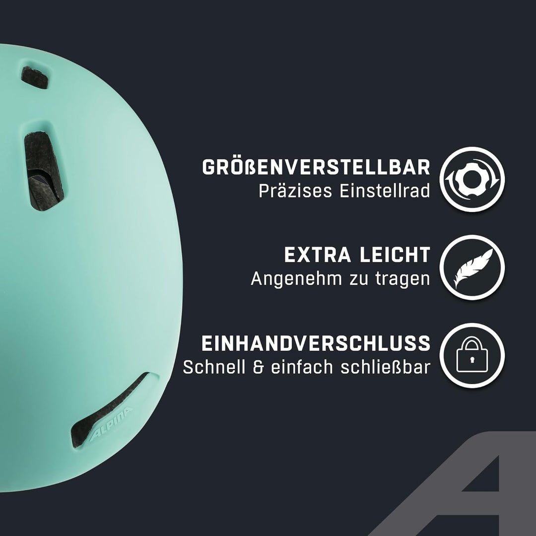 ALPINA HAARLEM - Robuster, Individuell Anpassbarer & Leichter Urban Fahrradhelm Für Erwachsene turqo