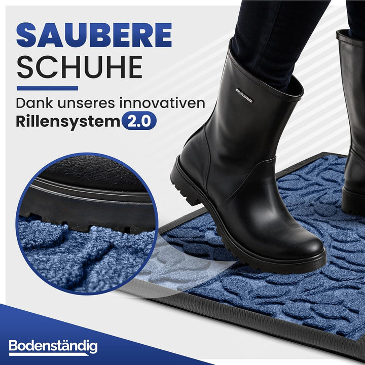 Fussmatte aussen und innen [robust] - Saubere Schuhe Dank geriffelter Oberseite - Perfekte Grösse 40