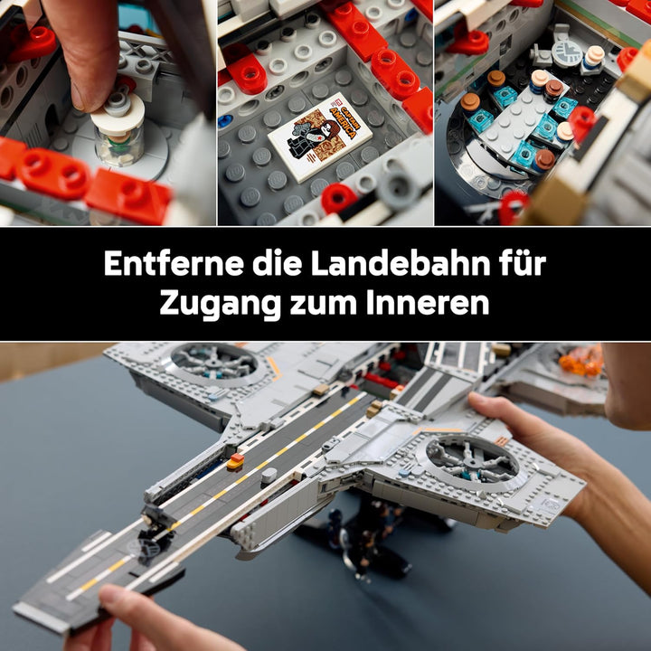 LEGO ǀ Marvel S.H.I.E.L.D.-Helicarrier - Flugzeugträger Modellbau für Erwachsene - 6 Minifiguren ink
