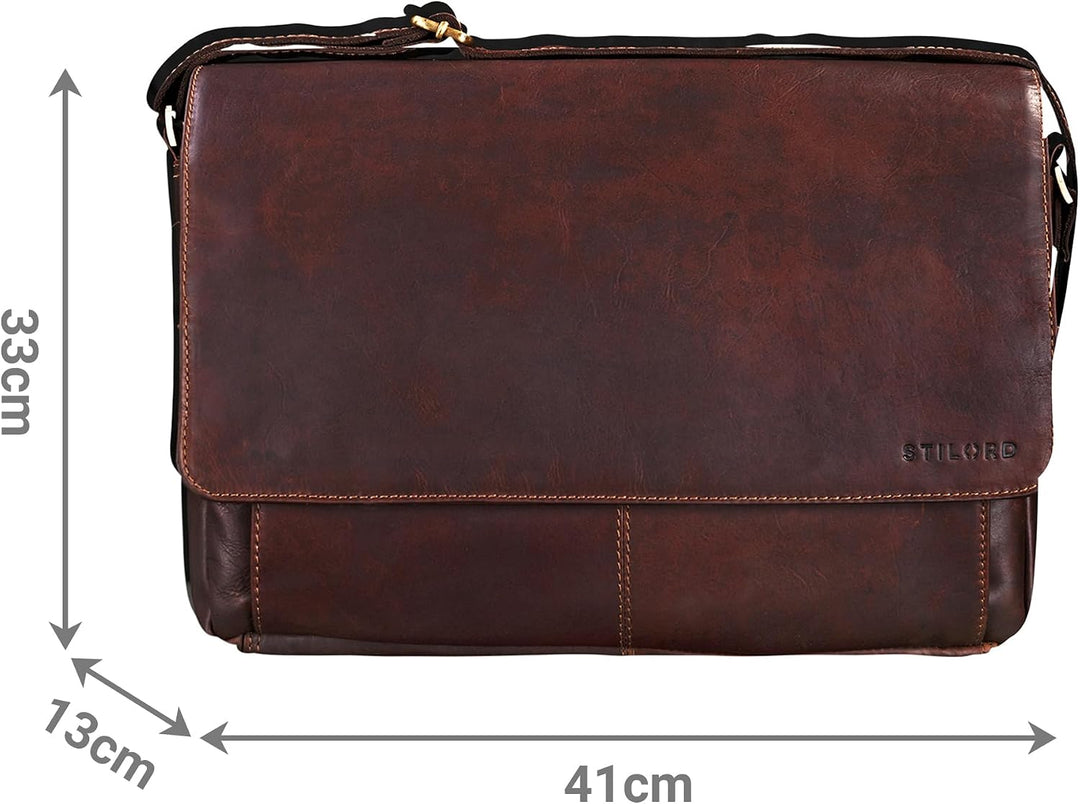 STILORD "Como Vintage Umhängetasche Herren Leder Messenger Bag Business Laptoptasche 15,6 Zoll Herre