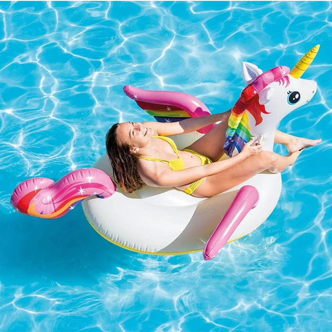Intex Mega gelbe Ente, aufblasbare Insel Einhorn 89" x 68", Einhorn 89" x 68"