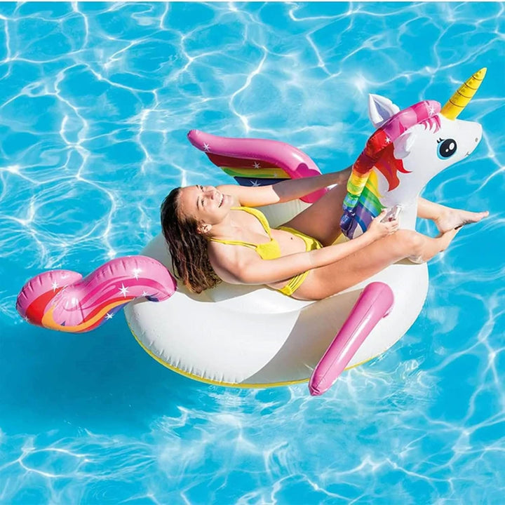 Intex Mega gelbe Ente, aufblasbare Insel Einhorn 89" x 68", Einhorn 89" x 68"