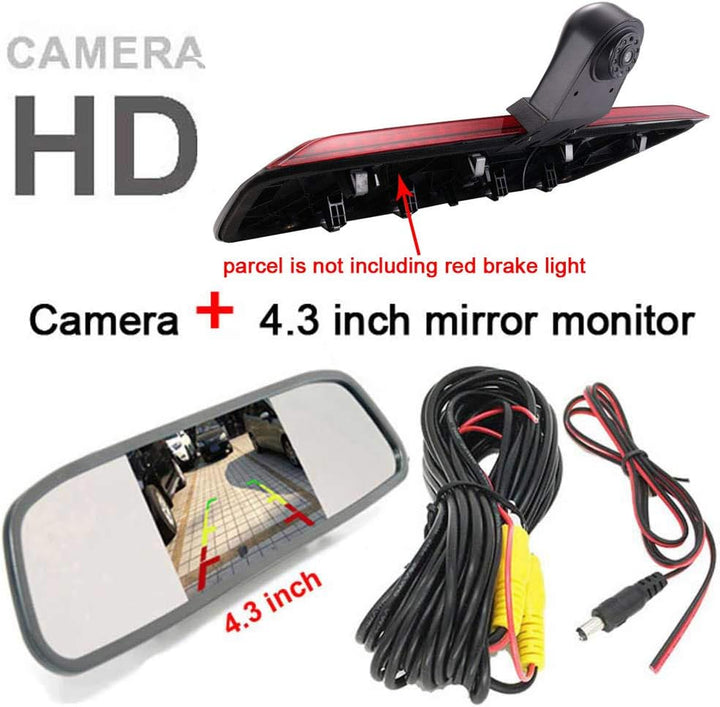 Kalakus HD Dritte Dach Bremsleuchte Rückfahrkamera Dachkamera Einparkhilfe+ 4,3 Zoll LCD Rückspiegel