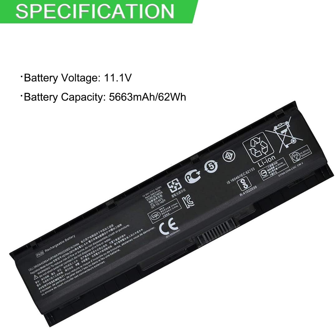 XITAIAN 11.1V 5663mAh 62Wh PA06 Ersatz Laptop Akku für HP Omen 17-w000 17-w200 17-ab000 17t-ab200 84