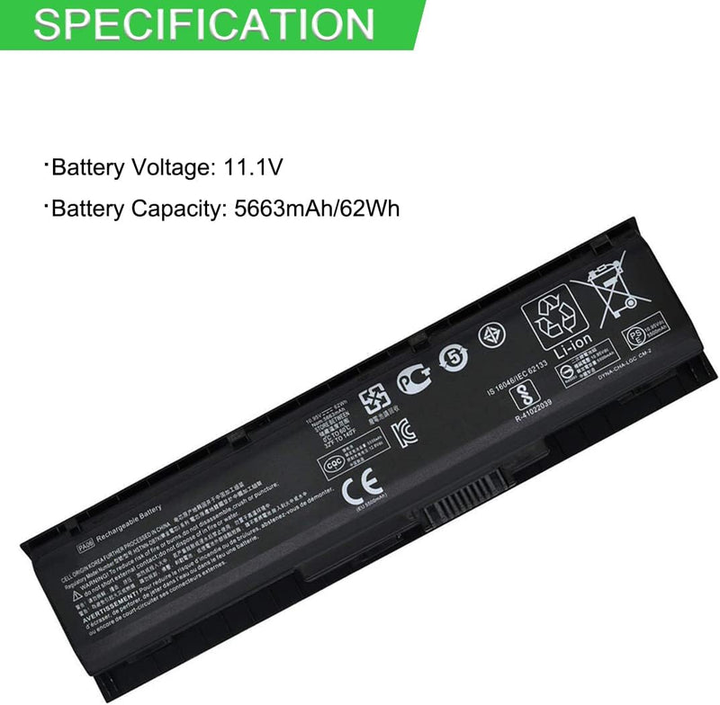 XITAIAN 11.1V 5663mAh 62Wh PA06 Ersatz Laptop Akku für HP Omen 17-w000 17-w200 17-ab000 17t-ab200 84