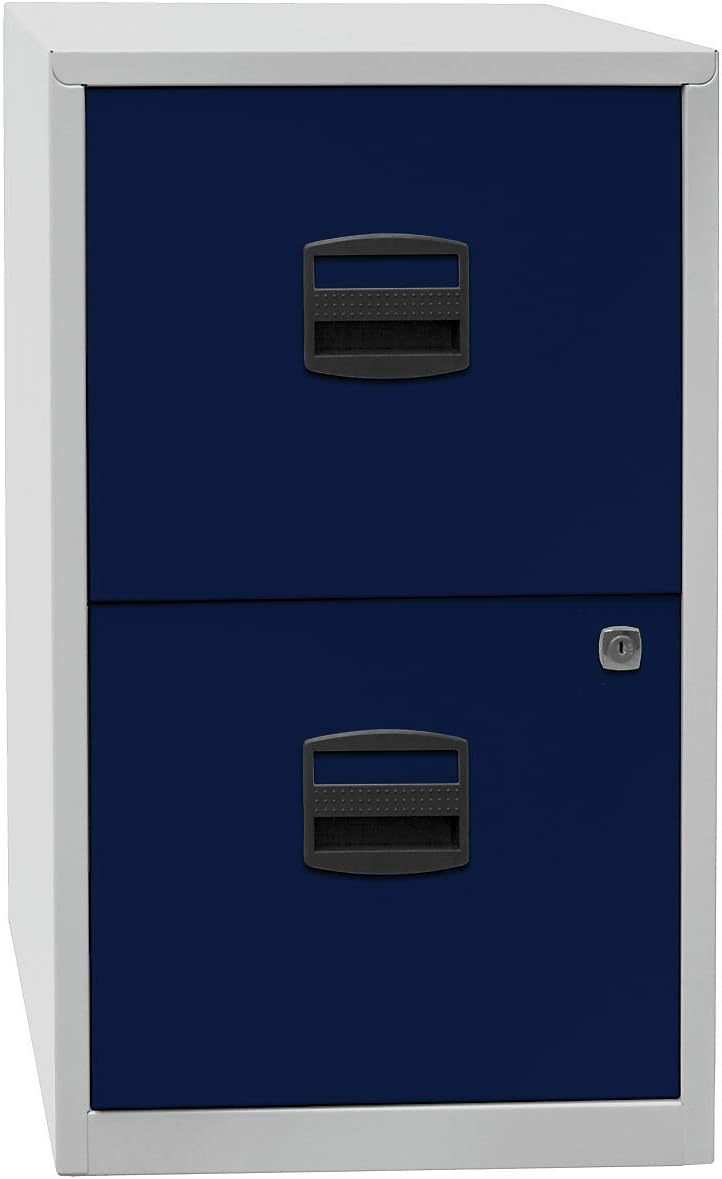 Bisley Home Hängeregistraturschrank PFA, 2 HR-Schubladen, Metall, 506 Korpus Lichtgrau, Fronten Kard