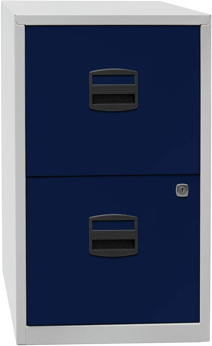 Bisley Home Hängeregistraturschrank PFA, 2 HR-Schubladen, Metall, 506 Korpus Lichtgrau, Fronten Kard