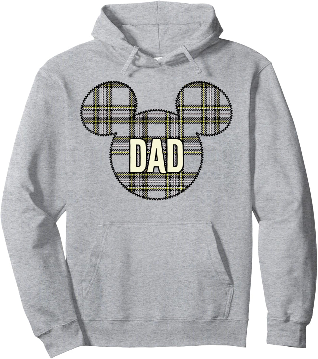 Disney Mickey And Friends Christmas Plaid Mickey Dad Pullover Hoodie