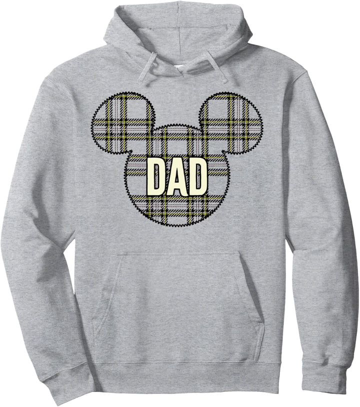 Disney Mickey And Friends Christmas Plaid Mickey Dad Pullover Hoodie