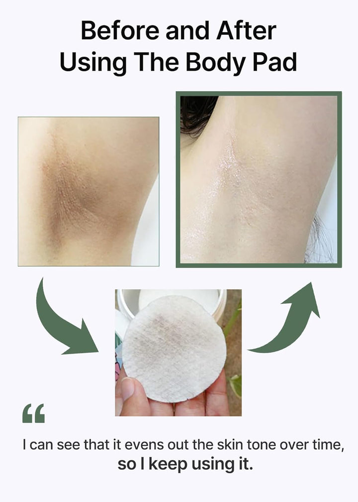 celimax One Step Body Brightening Pad Peeling-Pad Für Körper, Achselhöhlen, Knie & Ellbogen, Mit Grü