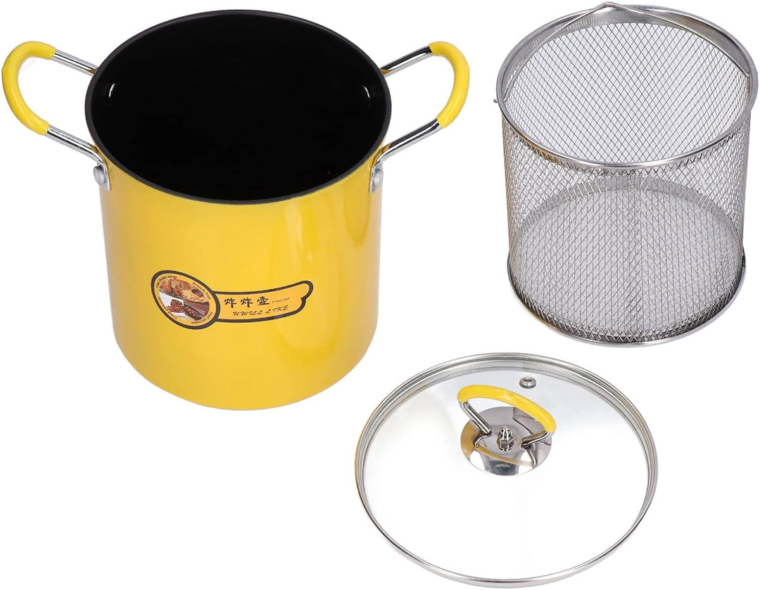 Kleiner Fritteusentopf, 3L Mini Fritteusentopf Mit Korb Edelstahl Frittiertopf Mit Ölfilter Rack Dec