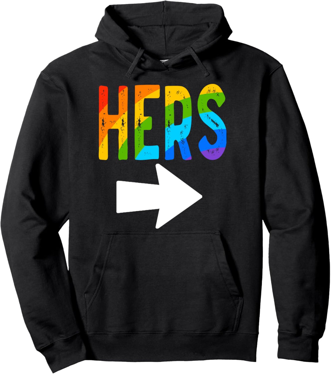 Lesbian Couples Matching Gay Pride LGBT Rainbow Funny Pullover Hoodie