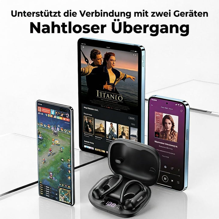 MINISO MS219 Kopfhörer Sport 2026 Neueste, Ohrhörer Bluetooth 6.0 mit Ohrbügel, In Ear Kopfhörer Blu