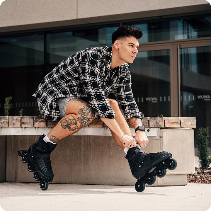 RAVEN Inline Skates Inliner für Kinder und Erwachsene OPTIONAL 2in1 mit Schlittschuhen verstellbar O