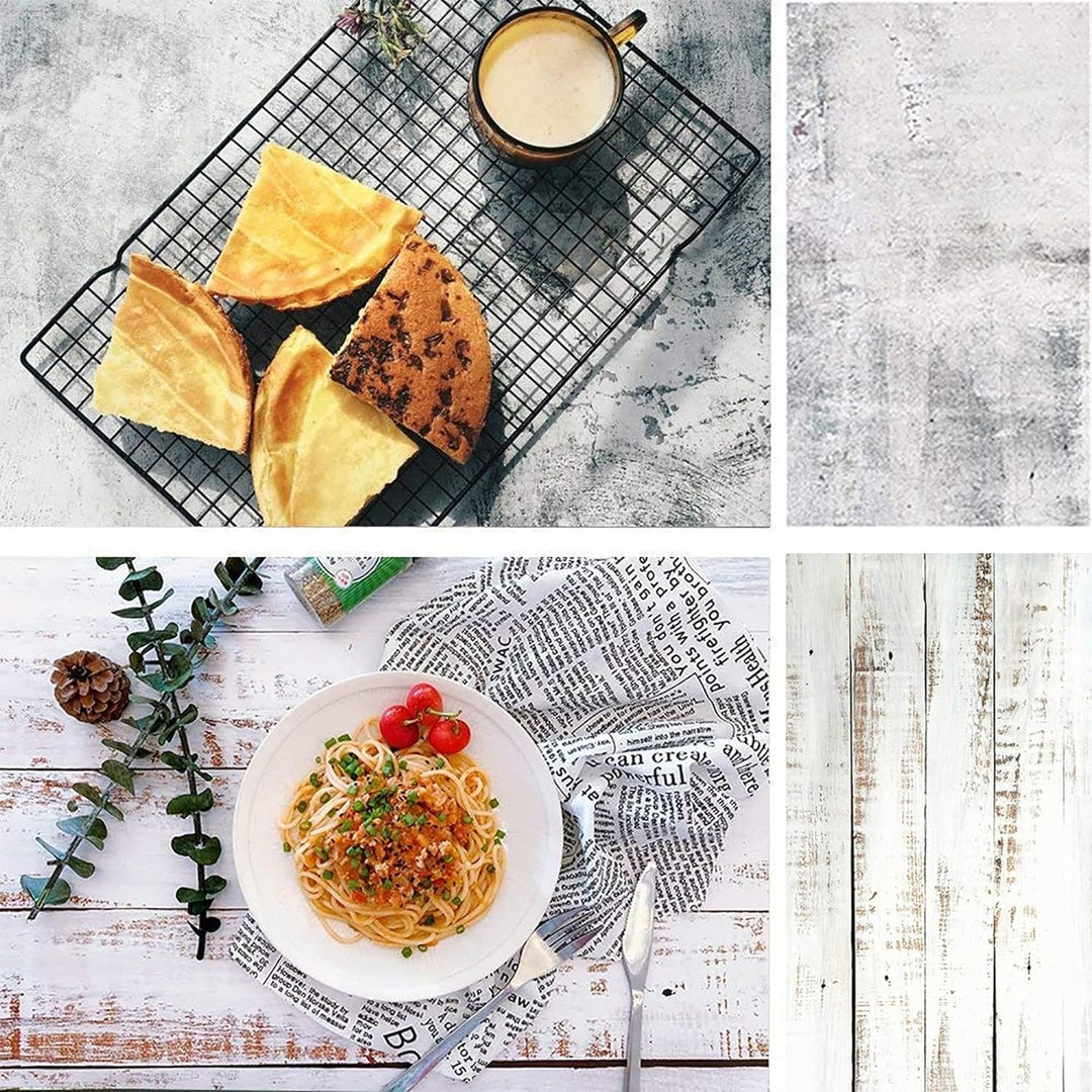 Selens 3 Stück 2 in 1 Hintergrund Hellefarbe Marmor Betonzementwand und Zement Textur 56x88cm Flat L