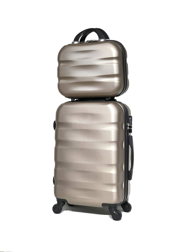 Kabine/Mittelgrosser Koffer mit oder ohne Vanity, französische Marke, Champagner (5806), Gross