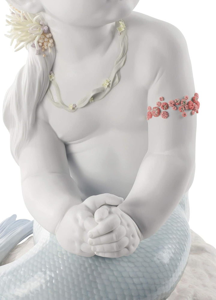 LLADRÓ Meerjungfrau-Figur Die Wellenprinzessin. Limitierte Auflage. Meerjungfrau. Porzellan.