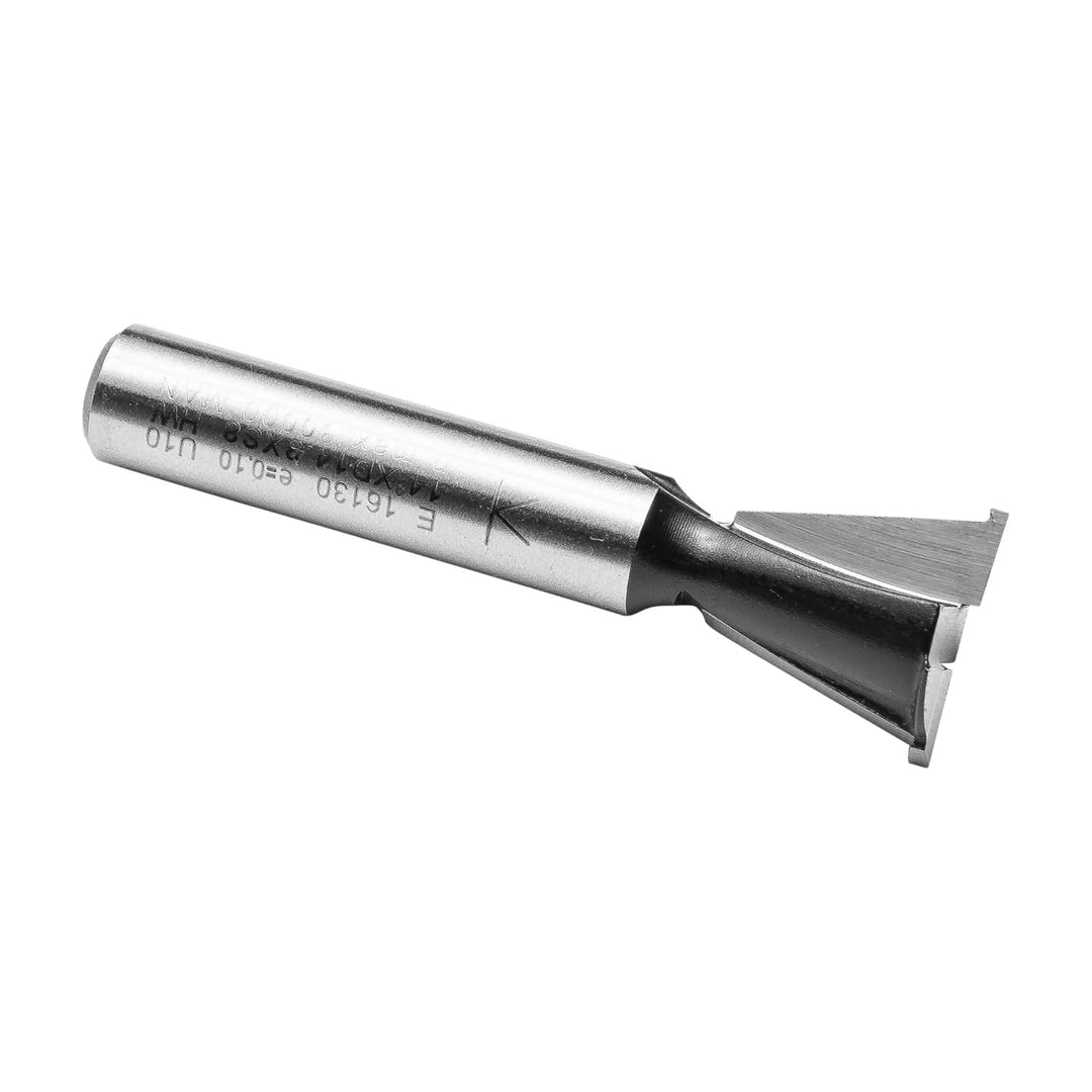 ENT 16130 Zinkenfräser HW, Schaft (S) 8 mm, NL 13,5 mm, D1 14,3 mm, D2 12,7 mm, E 14°, SL 32 mm, mit