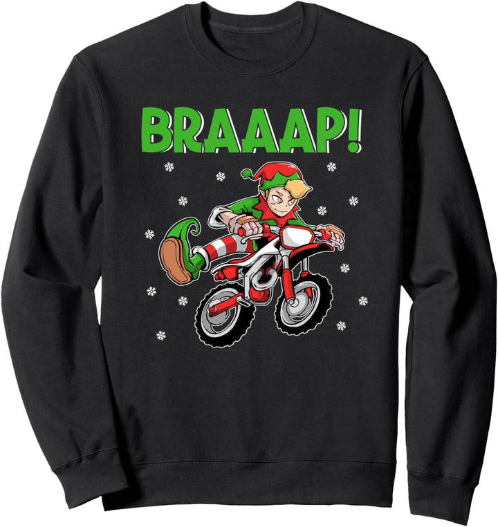Motocross Elf | Dirt Bike | Dirtbiking Christmas Sweatshirt