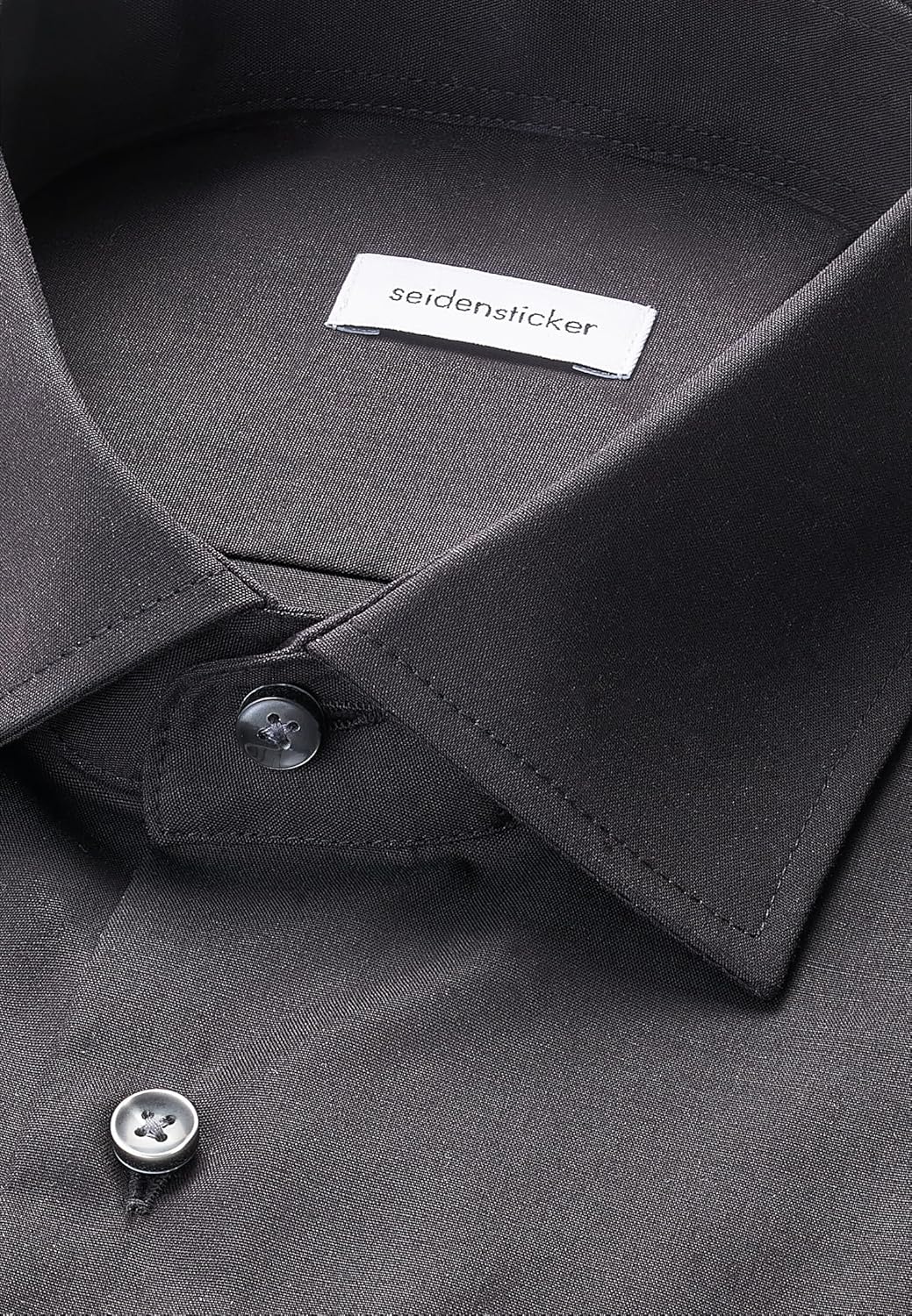 Seidensticker Herren Men Regular Longsleeve Cotton Business Shirt 38 Schwarz(001000), 38 Schwarz(001