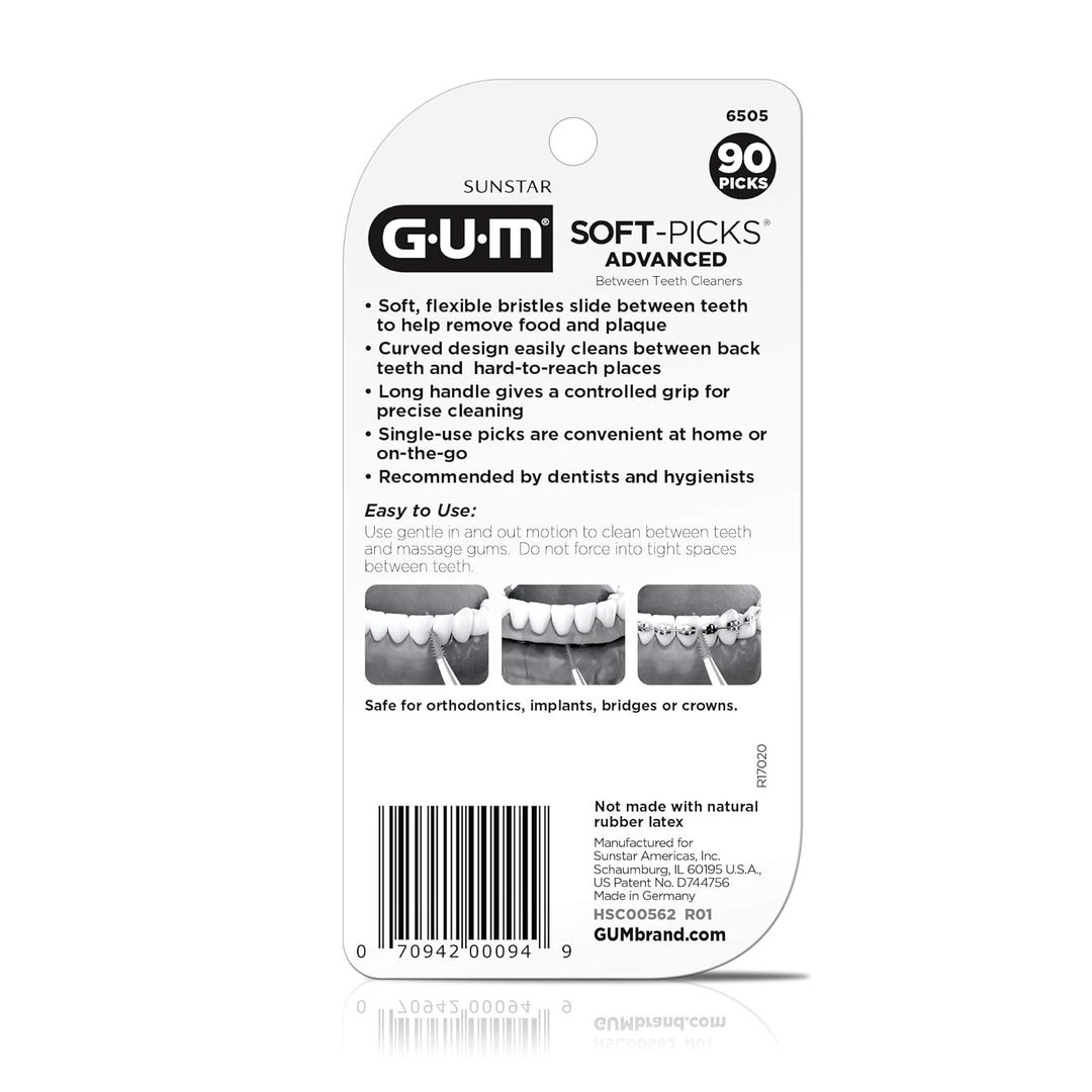 GUM - 6505R Soft-Picks Advanced Dental Picks, 90 Stück 90 Count, 90 Count