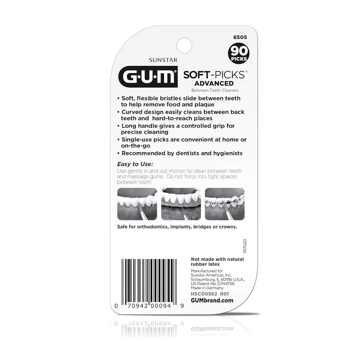 GUM - 6505R Soft-Picks Advanced Dental Picks, 90 Stück 90 Count, 90 Count