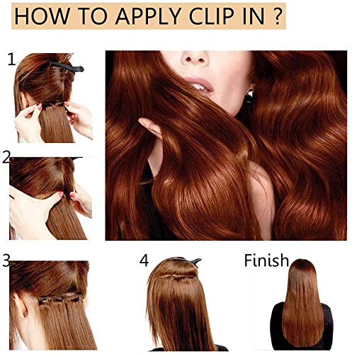 SEGO Extensions Clip in Echthaar 8 Pcs Remy Haarverlängerung Natürliche Haarteil glatt 100% Menschli