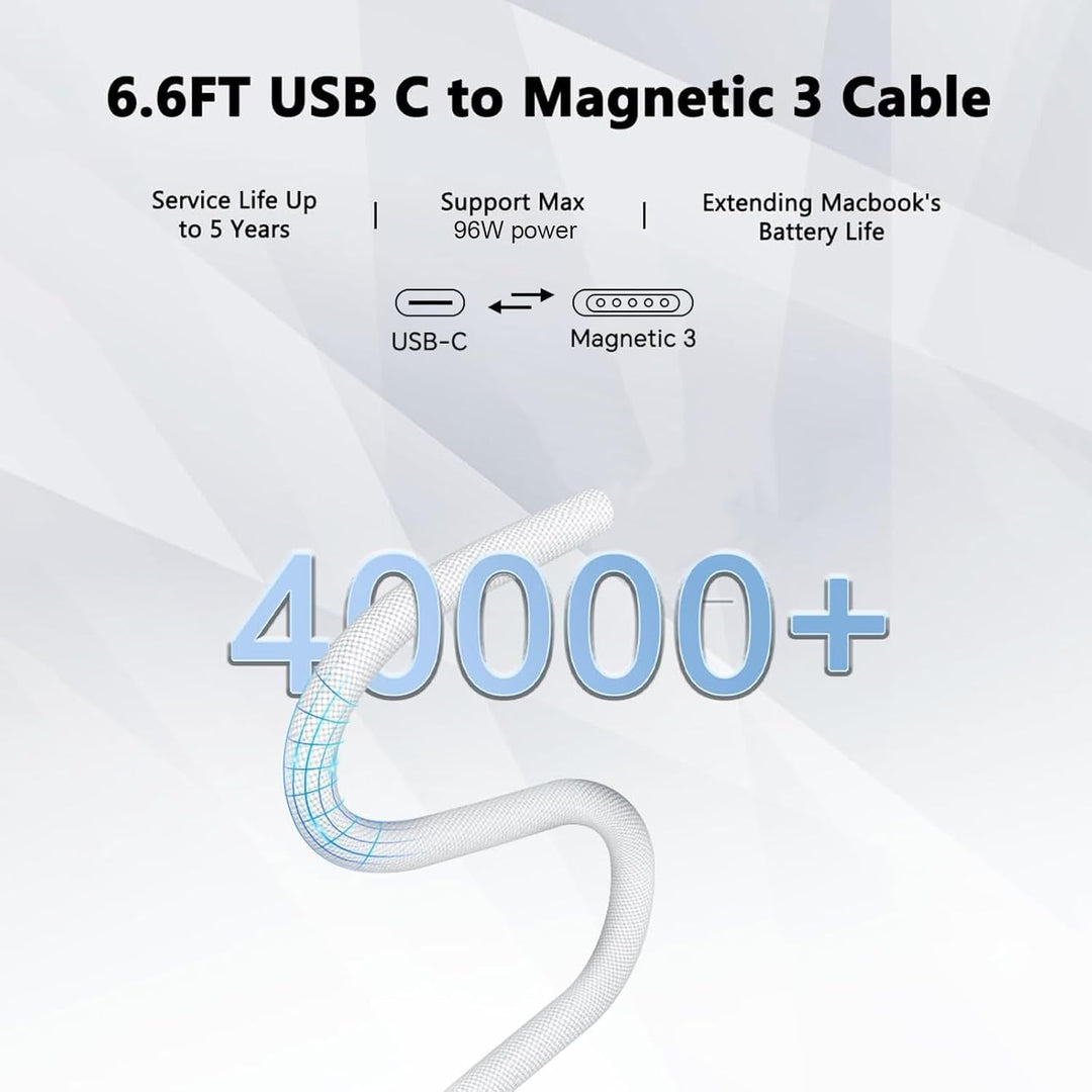 Ladekabel Mac Book Pro Air,96W USB-C auf Magnetic 3 MacBook Ladegerät Netzteil fur M5 M4 M3 M2 M1 Pr