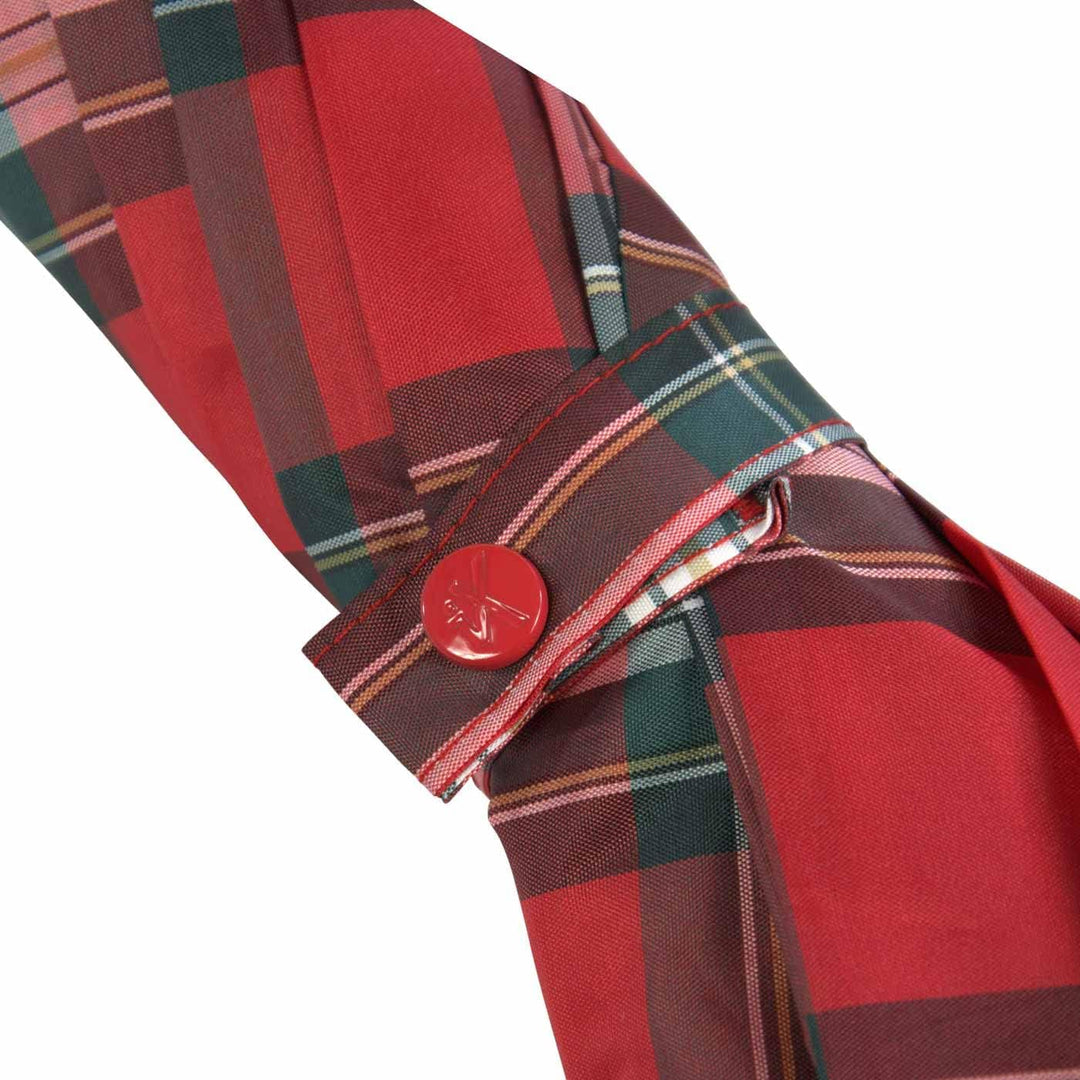 iX-brella Stützschirm höhenverstellbar mit Holzgriff - Karo rot, Karo Rot