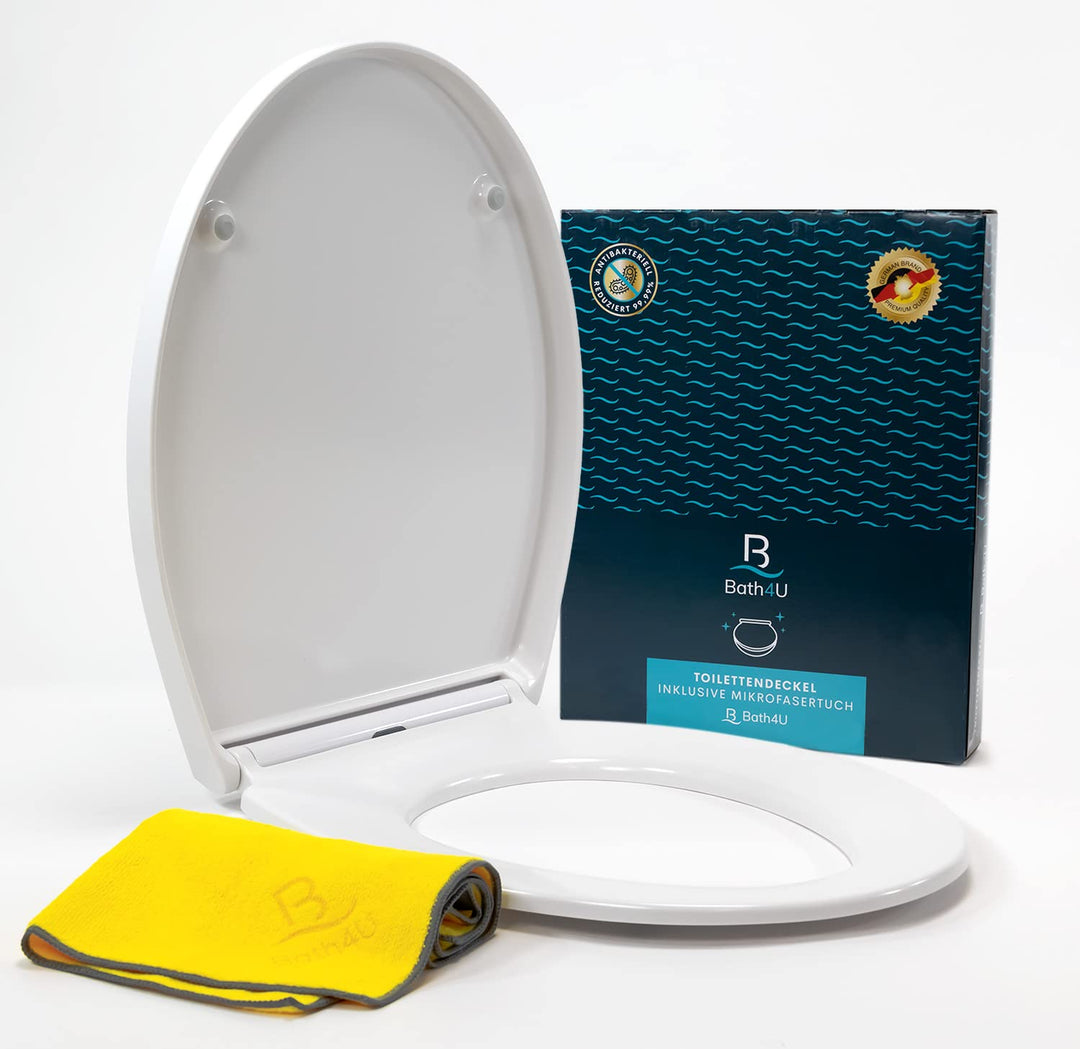 Bath4U Toilettensitz aus Urea-Duroplast mit Absenkautomatik | Farbecht | leicht zu reinigen mit dem