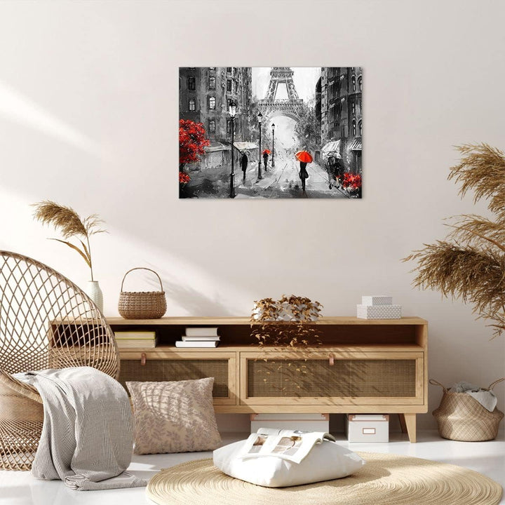 Bilder auf Leinwand Paris Stadt Zuhause Leinwandbild mit Rahmen 70x50cm Wandbilder Dekoration Wohnzi