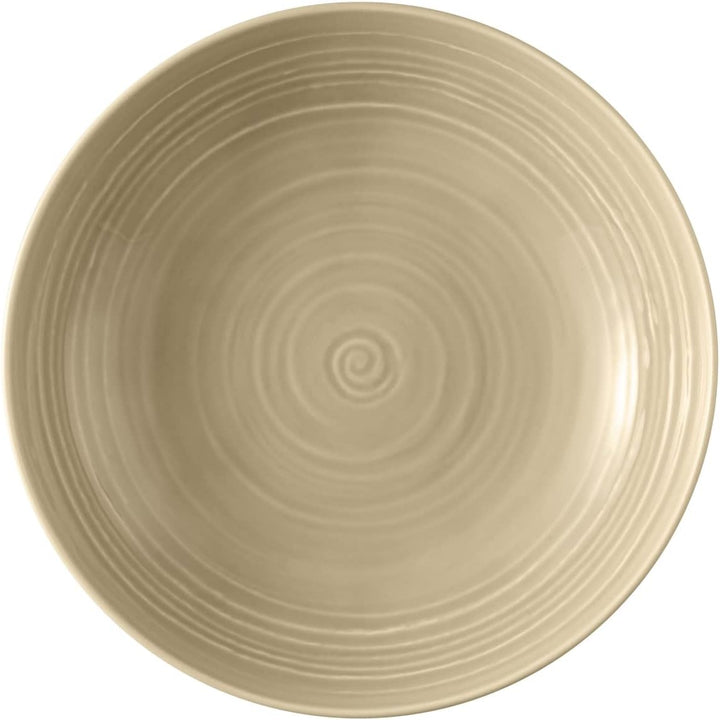 Seltmann Weiden Terra Suppenteller, 21 cm, Tiefer Essteller mit spiralförmigem Relief, Spülmaschinen