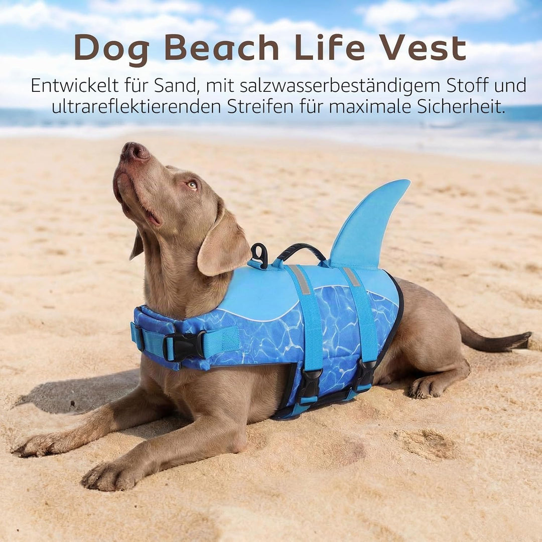 CITÉTOILE Schwimmweste Hunde Hai, Leicht und Sicher für Wassersport, hundeschwimmweste mit Griff und