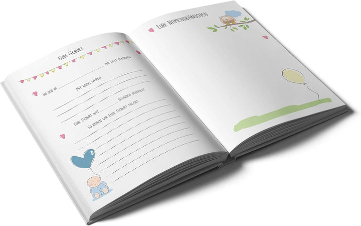 Das Zwillingsalbum für das gesamte erste Babyjahr - Das Erinnerungsalbum mit personalisierbarem Cove