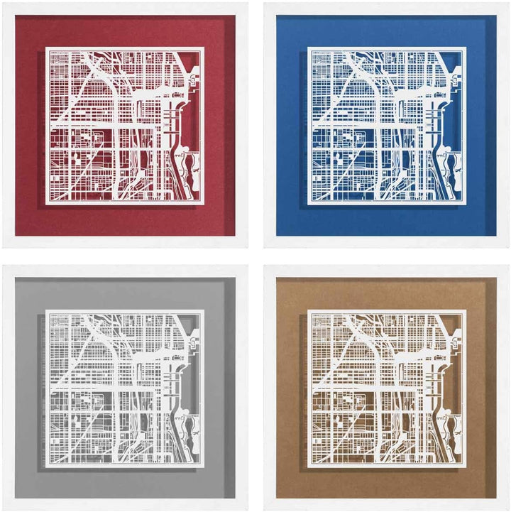 O3 DESIGN STUDIO - Marco de Papel para mapas, 22,8 x 22,8 cm, en Caja de Regalo, Fondo, autocambiant