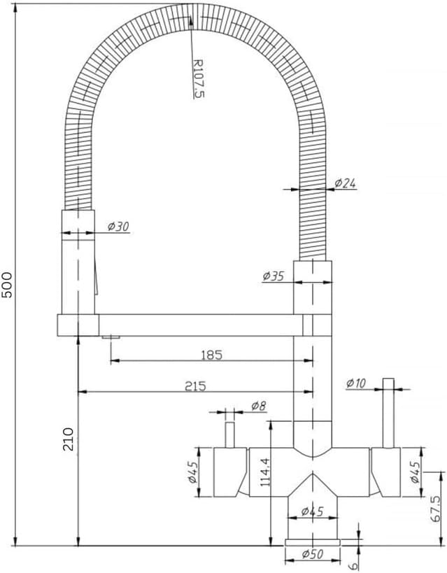 AORA® | STATEMENT INOX 3 Wege Wasserhahn aus Edelstahl 2.0 | 360° drehbare Küchenarmatur aus massive
