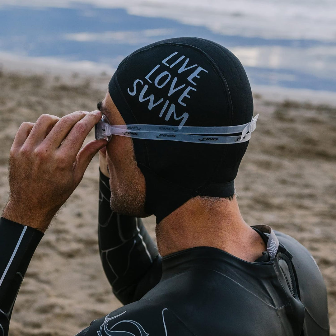 Buddyswim 2,5 mm Dicke Neoprenbadekappe für Freiwasserschwimmen. Kälteisolierende Neoprenmütze mit K