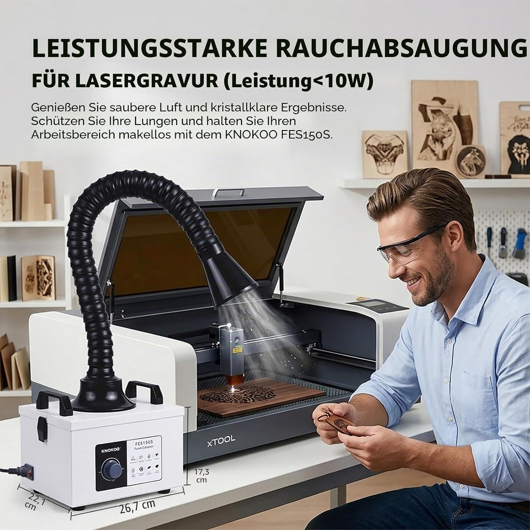 FES150S Lötrauchabsaugung, 200 m³/h, 100 W, starke Saugkraft, 3-stufiges Filtersystem, professionell