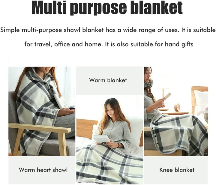 Damen Poncho, Flanellumhang, Winter Plüschdecke Tragbare Decke Warmer Überwurf Schal Wickelbezug Umh