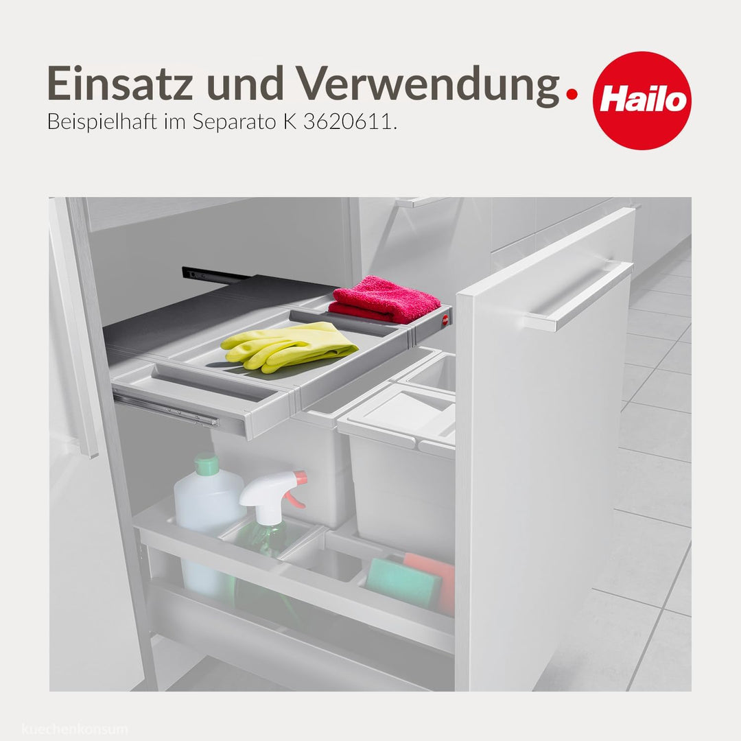 Hailo Schrankauszug Ablage Innenauszug Einlegeboden Systemschublade Tablarboden 60 cm Schrank Hellgr