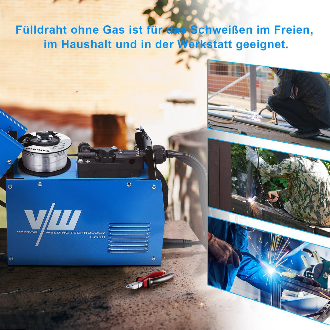 MIG MAG Schweissdraht E71T-GS - Fülldraht - Drahtrolle D100/S100-3 Rollen je 1kg - 0.8mm Durchmesser