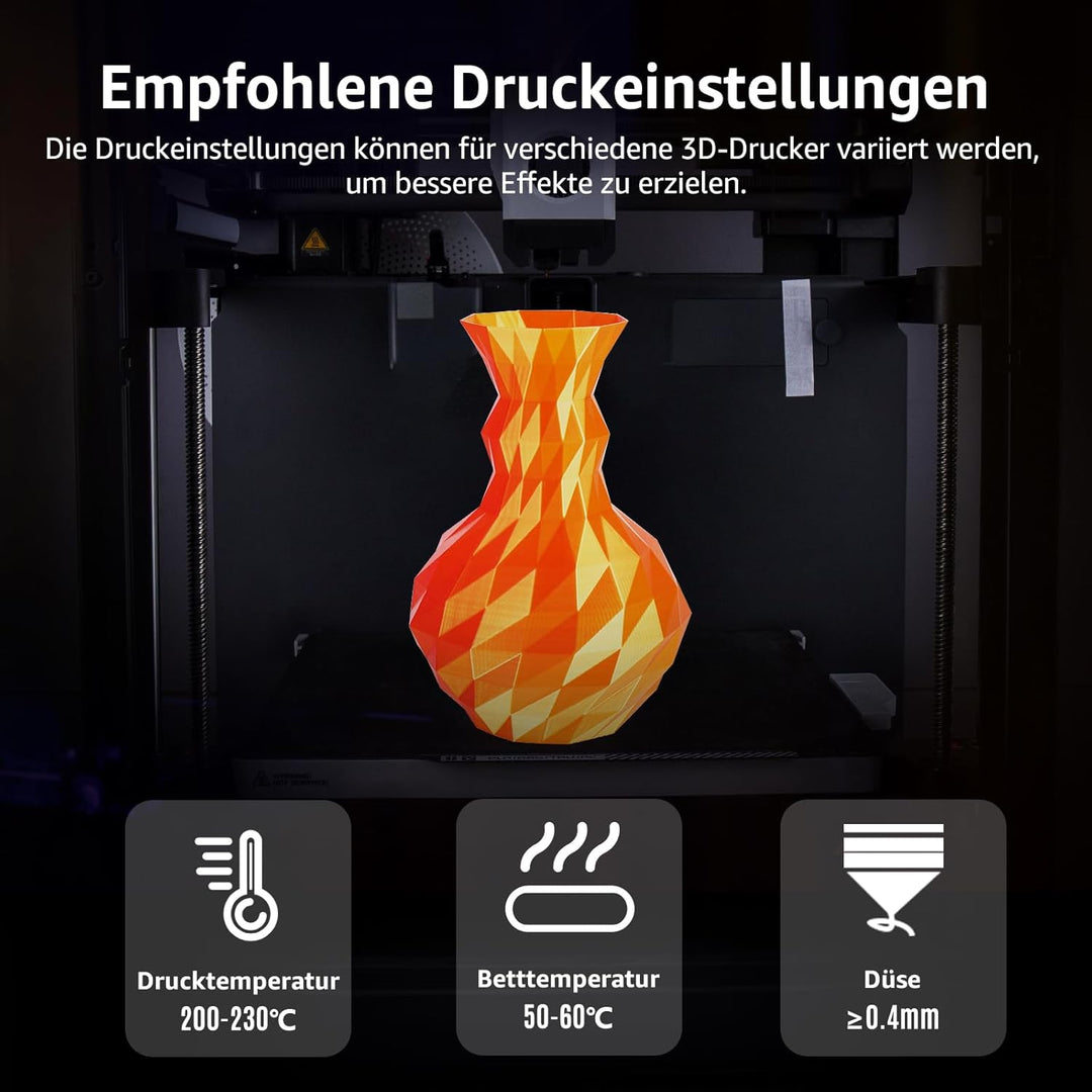dikale Silk 3D Printing Filament PLA+ Tricolor und Dual Color 4-Pack Bundle, 1.75mm 3D Printing PLA