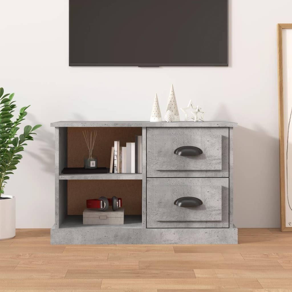 vidaXL TV Schrank, Fernsehtisch mit 2 Schubladen 2 Fächern, Fernsehschrank Lowboard für Wohnzimmer S