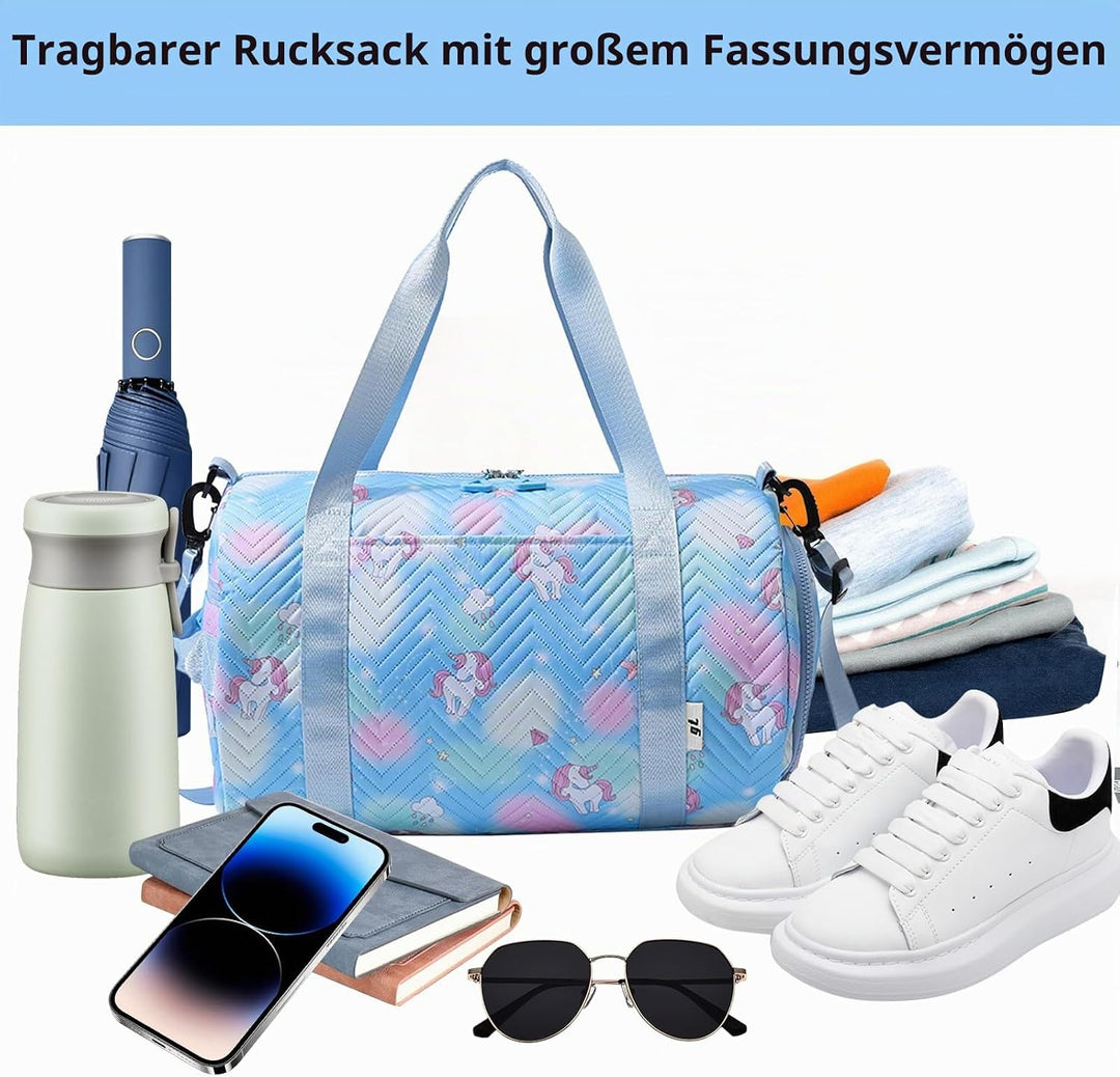 Sporttasche, Einhorn Yogatasche, Sporttasche Klein, Tasche Für Sport, Trainingstasche-Unisex Blau, B